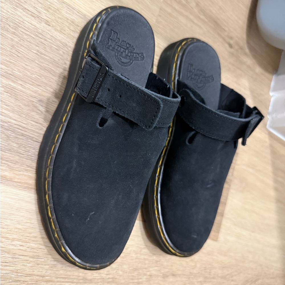 Dr. Martens Black Sued Clog
